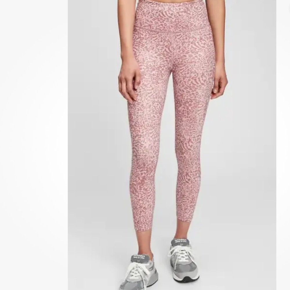 GapFit Women Pink Animal Print Leggings Size L - Picture 2 of 9